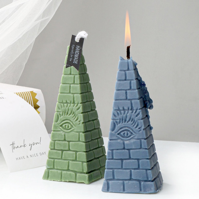 Καλούπι κεριών σιλικόνης σε σχήμα πυραμίδας DIY Τριγωνικό Τοίχο από τούβλα Κατασκευή Γύψου Άρωμα Καλούπια Σαπουνιού Χειροποίητο Δώρο Διακόσμηση σπιτιού