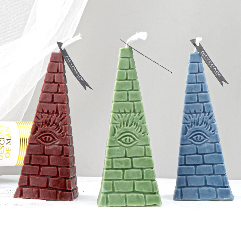 Καλούπι κεριών σιλικόνης σε σχήμα πυραμίδας DIY Τριγωνικό Τοίχο από τούβλα Κατασκευή Γύψου Άρωμα Καλούπια Σαπουνιού Χειροποίητο Δώρο Διακόσμηση σπιτιού