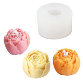 Gražus bijūnų minkštas silikoninis pelėsis pasidaryk pats rožių žvakė šokoladinė apversta cukraus kepimo forma Rankų darbo muilas Aromaterapija gipso klijų forma