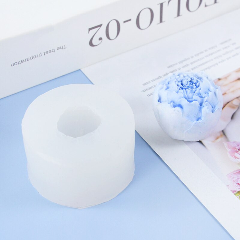 Gražus bijūnų minkštas silikoninis pelėsis pasidaryk pats rožių žvakė šokoladinė apversta cukraus kepimo forma Rankų darbo muilas Aromaterapija gipso klijų forma