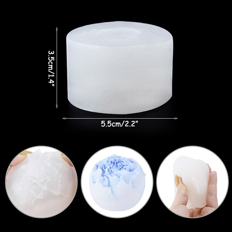 Gražus bijūnų minkštas silikoninis pelėsis pasidaryk pats rožių žvakė šokoladinė apversta cukraus kepimo forma Rankų darbo muilas Aromaterapija gipso klijų forma