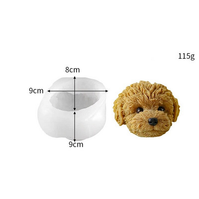 Χαριτωμένο Poodle Puppy Κερί Σιλικόνης για DIY Χειροποίητο Κερί Aromatherapy Γύψινα στολίδια Χειροτεχνία Καλούπι μους σαπουνιού