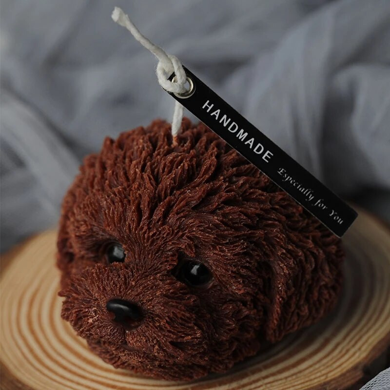 Χαριτωμένο Poodle Puppy Κερί Σιλικόνης για DIY Χειροποίητο Κερί Aromatherapy Γύψινα στολίδια Χειροτεχνία Καλούπι μους σαπουνιού