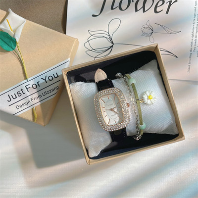 Moodne naiste käekell kividega - kolme värvi