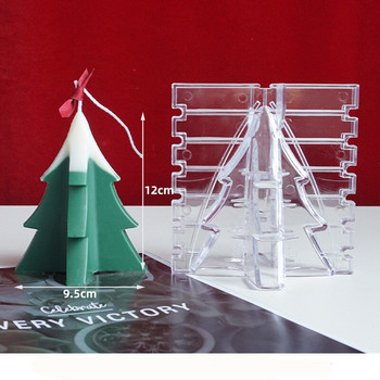 3D форма за свещи за коледно дърво Направи си сам ръчно изработена форма за ароматерапевтични свещи Голяма пластмасова форма за коледно дърво Акрилна форма