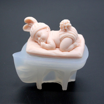 DIY Sleeping Baby Shower Candle Mold σιλικόνης γύψος ρητίνης Craft Φτιάχνοντας καλούπι Χειροποίητα καλούπια σαπουνιού Εργαλείο Καλούπι σοκολάτας φοντάν