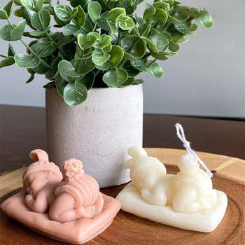 Направи си сам Спяща Baby Shower Candle Форма за изработване на силиконова гипсова смола занаяти Ръчно изработени форми за сапун Инструмент за шоколадов фондан