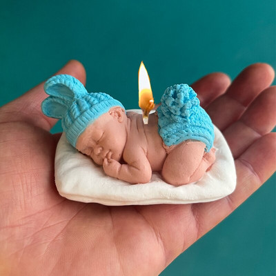 DIY Sleeping Baby Shower Candle Mold σιλικόνης γύψος ρητίνης Craft Φτιάχνοντας καλούπι Χειροποίητα καλούπια σαπουνιού Εργαλείο Καλούπι σοκολάτας φοντάν