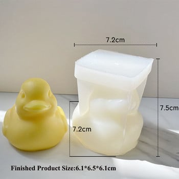 Направи си сам 3D патешка свещ Силиконова форма Ръчно изработена восъчна форма за свещи Ароматерапия Гипсова смола Шоколадови форми за сапун на кубчета лед Домашен декор