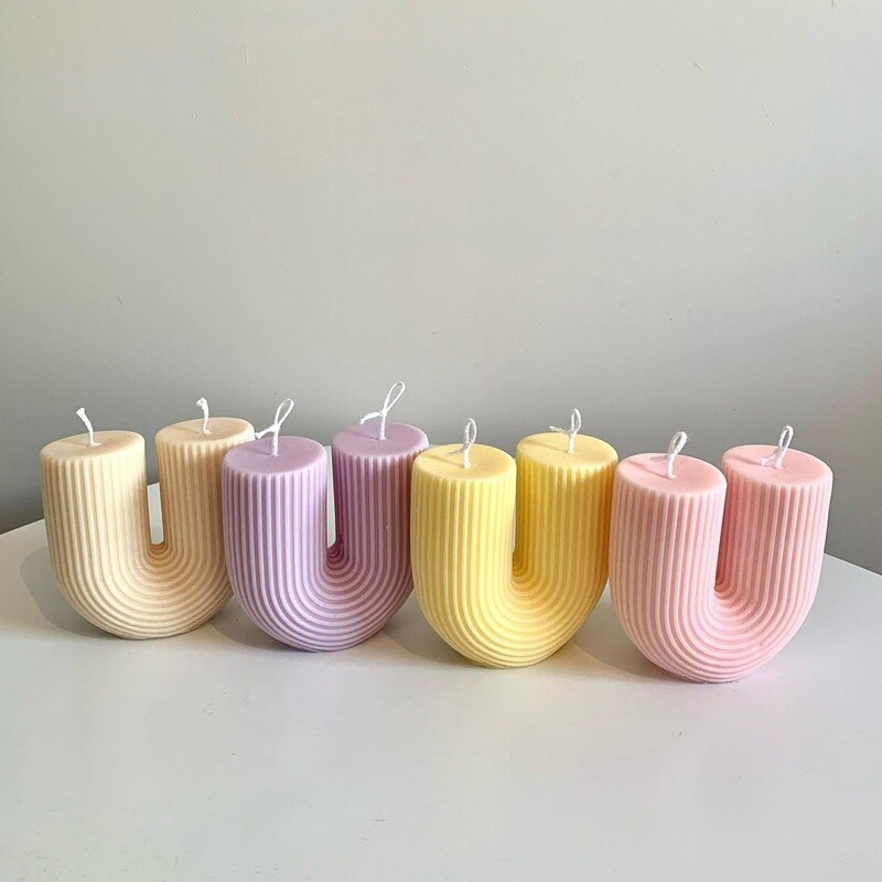 Αναβαθμισμένο κερί σχήματος U σιλικόνης πλάκα λωρίδα στήλης τόξο κωνικό άρωμα κερί Γύψος γεωμετρική χειροκίνητη διαδικασία ρητίνης