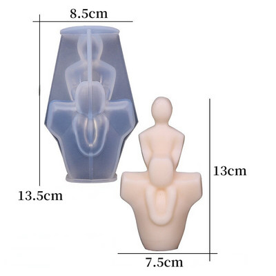 Ema ja poeg embavad silikoonküünla vorm DIY inimese silikoonvorm aromaatsed küünlad silikoonvormid käsitsi valmistatud vormid krohvi jaoks