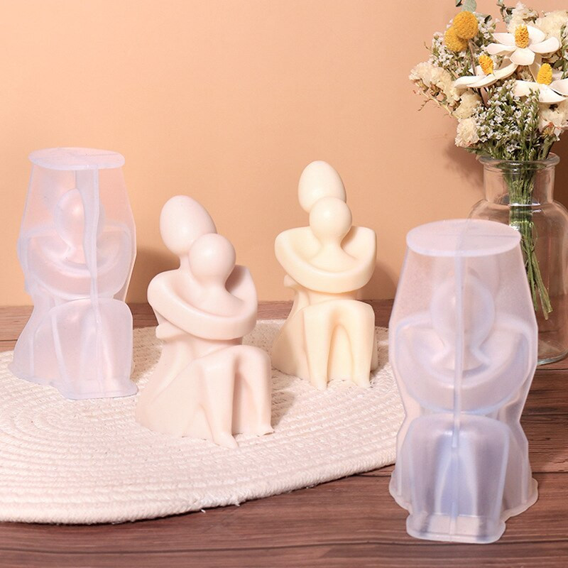 Ema ja poeg embavad silikoonküünla vorm DIY inimese silikoonvorm aromaatsed küünlad silikoonvormid käsitsi valmistatud vormid krohvi jaoks