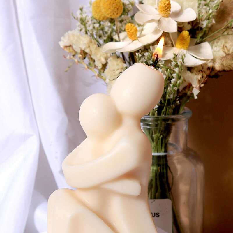 Ema ja poeg embavad silikoonküünla vorm DIY inimese silikoonvorm aromaatsed küünlad silikoonvormid käsitsi valmistatud vormid krohvi jaoks