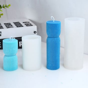 Κερί 3D Geometric Strip Κερί σιλικόνης DIY Χειροποίητο κύλινδρο κερί Γύψινο καλούπι πάρτι Διακόσμηση Κερί δώρου