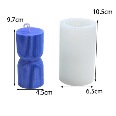 3D geomeetriline riba silinder küünal silikoonvorm DIY käsitsi valmistatud silinder küünal krohv vorm peokaunistus küünla kingitus vorm