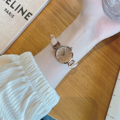 Ceas casual de dama cu curea din piele in mai multe culori