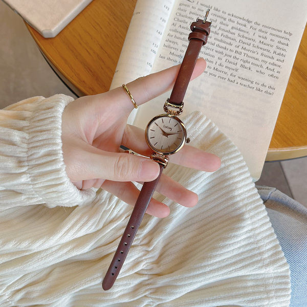 Ceas casual de dama cu curea din piele in mai multe culori