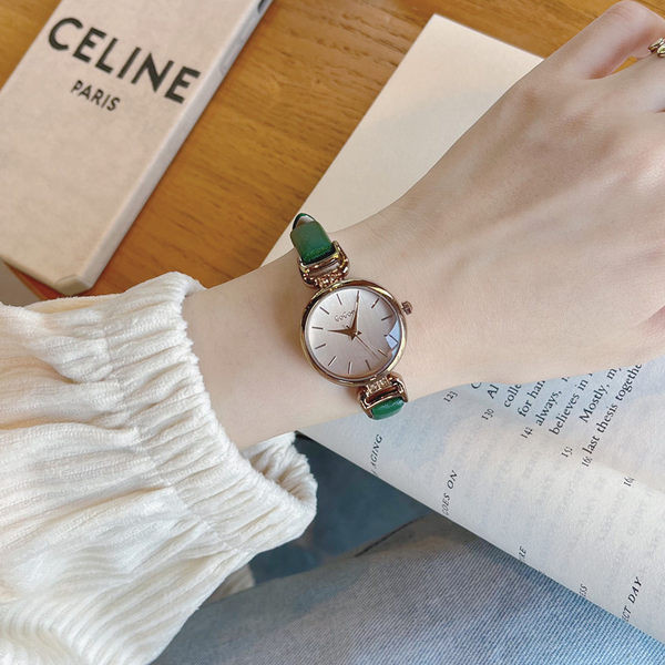 Ceas casual de dama cu curea din piele in mai multe culori