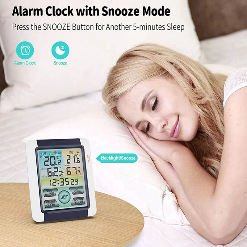 LCD Ηλεκτρονικό Ψηφιακό Θερμόμετρο Υγρασίας Θερμόμετρο Υγρόμετρο Αδιάβροχο Εσωτερικό Εξωτερικό Ρολόι Μετεωρολογικού Σταθμού