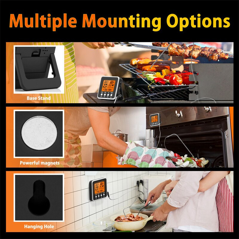Ψηφιακό θερμόμετρο μπάρμπεκιου κρεάτων Ψηφιακός αισθητήρας φαγητού Γκριλ Φούρνος Κουζίνα Νερό Λάδι Χρονόμετρο γάλακτος Υγρόμετρο Θερμόμετρο Ψηφιακό για το σπίτι