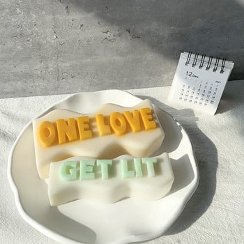 DIY 3D Letter Wave Κερί Καλούπι σιλικόνης Χειροποίητο Σαπούνι Ρητίνης Μορφή παγοκύβου Σπίτι Διακόσμηση πάρτι Δώρο Κερί Κατασκευής Κιτ Κερί Melt