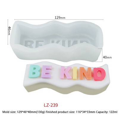 DIY 3D Letter Wave Κερί Καλούπι σιλικόνης Χειροποίητο Σαπούνι Ρητίνης Μορφή παγοκύβου Σπίτι Διακόσμηση πάρτι Δώρο Κερί Κατασκευής Κιτ Κερί Melt