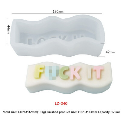 DIY 3D Letter Wave Κερί Καλούπι σιλικόνης Χειροποίητο Σαπούνι Ρητίνης Μορφή παγοκύβου Σπίτι Διακόσμηση πάρτι Δώρο Κερί Κατασκευής Κιτ Κερί Melt