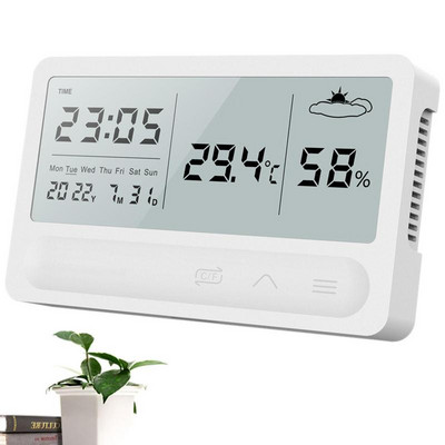 Цифров хигрометър LCD Цифров хигрометър Термометър Влагомер с часовникова аларма и прогноза за времето за закрито и открито