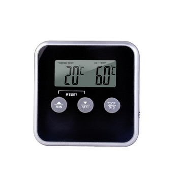 Електронни цифрови термометри за храна Таймер Измерване на температурата във фурната за месо Габарит Кухненски термометър Сонда със сонда Тестер за готвене