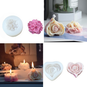 Рози във формата на сърце Силиконови форми за свещи Направи си сам ароматни сапуни Ароматна свещ Форма във формата на цвете Домашен декор Ръчно изработен подарък за любовник
