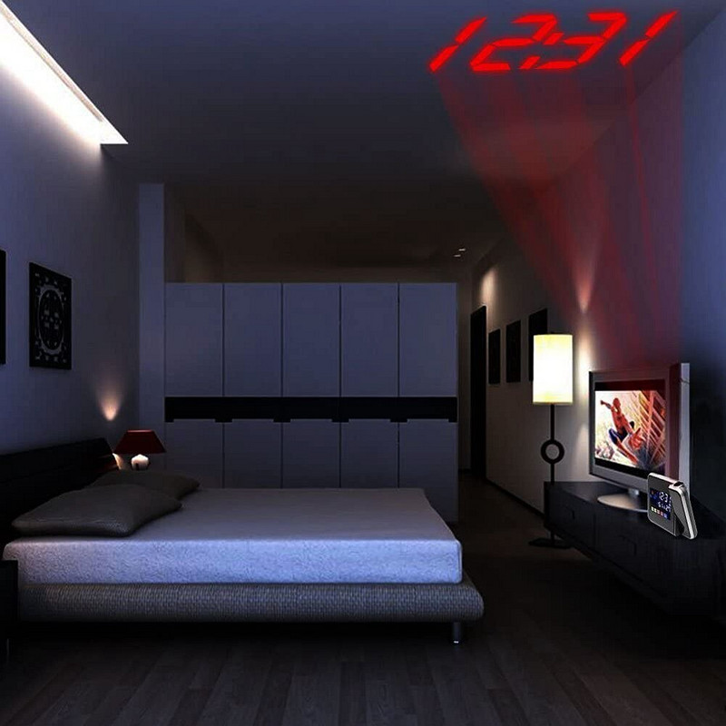 Digitaalne projektsioon äratuskella ilmajaam temperatuuri termomeetriga niiskuse hügromeetriga LED lauaaja projektori kalender