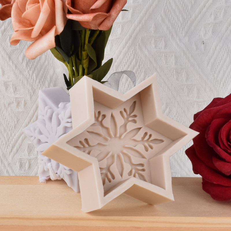2022 Noul fulgi de zăpadă de Crăciun mucegai de silicon pentru lumânări DIY săpun lucrat manual din rășină de gips Artizanat pentru a face mucegai ornamente pentru decorarea casei