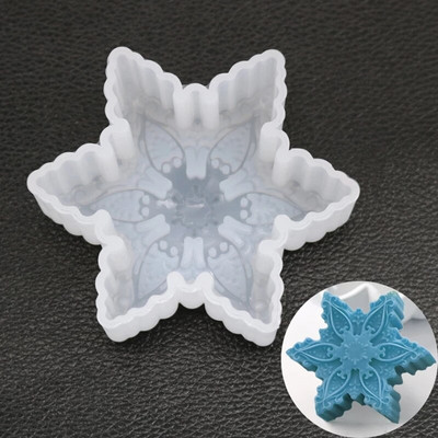 3D Kalėdų eglutės žvakių formelės Silikono formos Rankų darbo žvakių kūrimas Kvapios žvakės Kalėdų dovanos Snaigės Fondant Kepimo formos