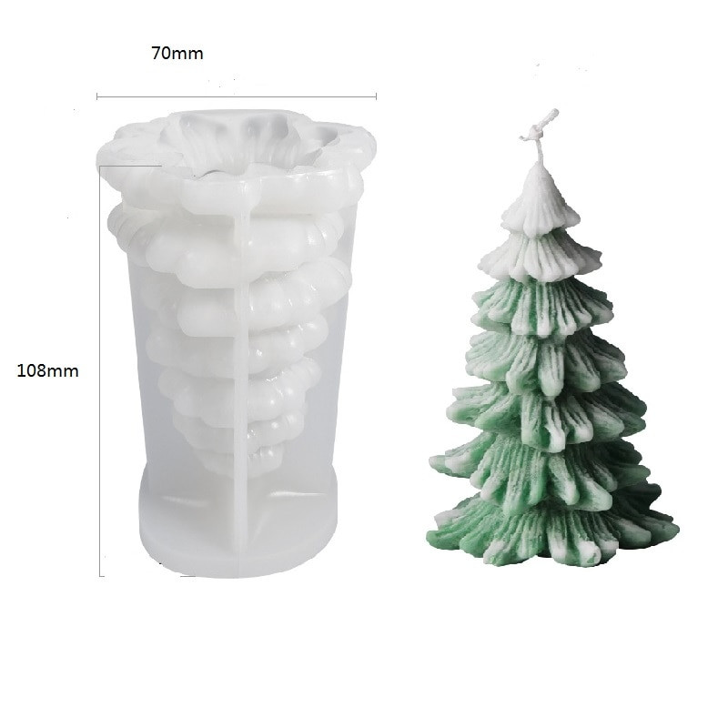 3D Kalėdų eglutės žvakių formelės Silikono formos Rankų darbo žvakių kūrimas Kvapios žvakės Kalėdų dovanos Snaigės Fondant Kepimo formos