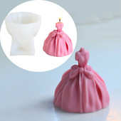 Rochie de mireasa Lumanare Mucegai din silicon DIY Handmade Arta Lumanare Tencuiala Decorare Mucegai Decorat Nunta Banchet Mucegai Cadou de vacanta