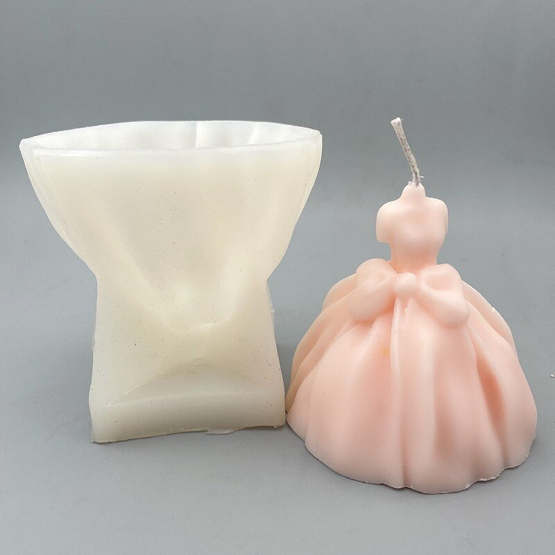 Rochie de mireasa Lumanare Mucegai din silicon DIY Handmade Arta Lumanare Tencuiala Decorare Mucegai Decorat Nunta Banchet Mucegai Cadou de vacanta