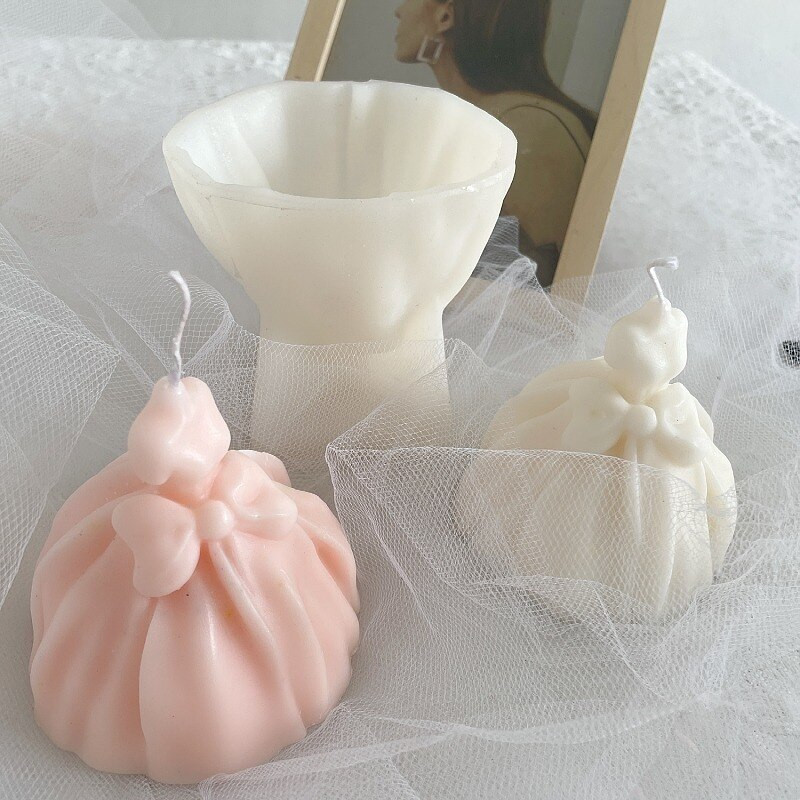 Rochie de mireasa Lumanare Mucegai din silicon DIY Handmade Arta Lumanare Tencuiala Decorare Mucegai Decorat Nunta Banchet Mucegai Cadou de vacanta