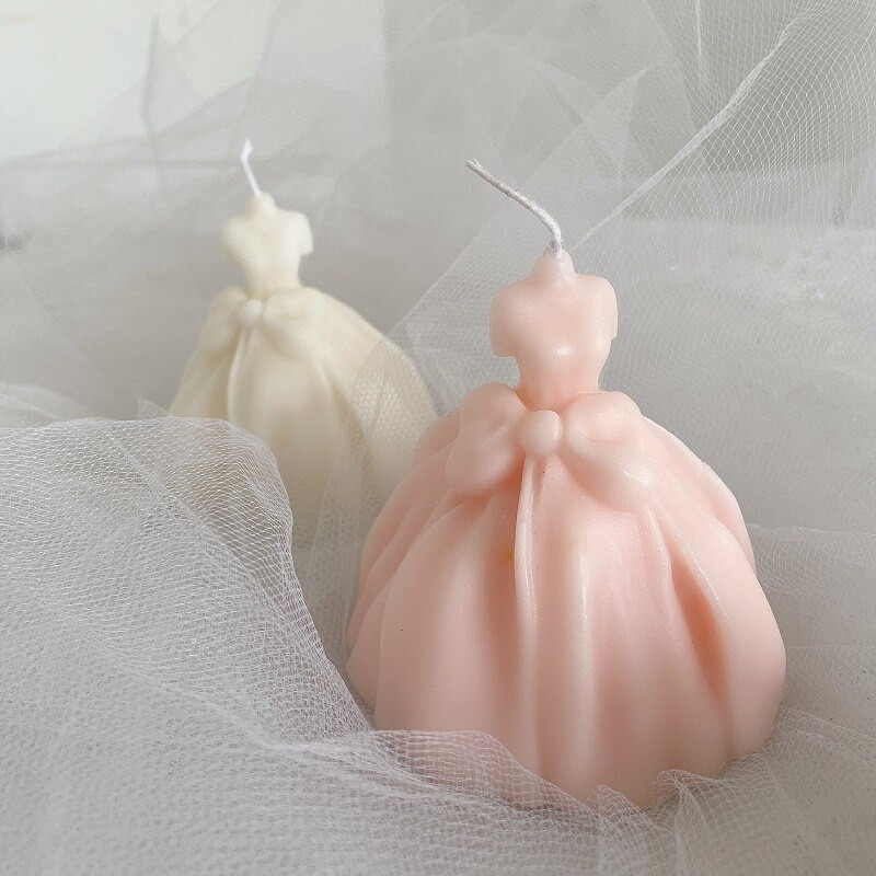 Rochie de mireasa Lumanare Mucegai din silicon DIY Handmade Arta Lumanare Tencuiala Decorare Mucegai Decorat Nunta Banchet Mucegai Cadou de vacanta