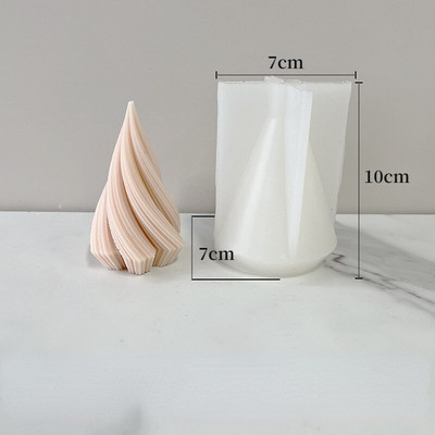 Καλούπι κεριού σιλικόνης DIY Κωνικό γεωμετρικό κυρτό στύλο 3D Δημιουργικό περιστροφικό κωνικό γύψο από εποξειδική ρητίνη Χειροποίητο καλούπι