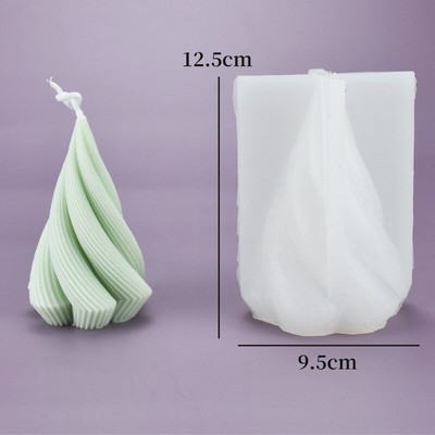 Καλούπι κεριού σιλικόνης DIY Κωνικό γεωμετρικό κυρτό στύλο 3D Δημιουργικό περιστροφικό κωνικό γύψο από εποξειδική ρητίνη Χειροποίητο καλούπι