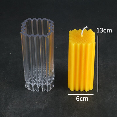 3D kootud geomeetrilise ruudukujulise samba kujuga küünla plastikvorm Käsitsi valmistatud aroomiteraapia küünlavorm küünlavorm hulgimüük