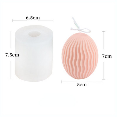 Ριγέ κερί αυγού Καλούπι σιλικόνης DIY Διαδικασία Αρωματοθεραπείας Κερί Γύψινο σαπούνι Ρητίνης Διακόσμηση Κέικ Μοντέλο Καλούπια Χειροτεχνίες από σιλικόνη