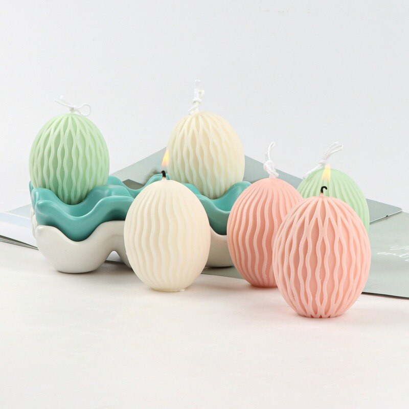 Ριγέ κερί αυγού Καλούπι σιλικόνης DIY Διαδικασία Αρωματοθεραπείας Κερί Γύψινο σαπούνι Ρητίνης Διακόσμηση Κέικ Μοντέλο Καλούπια Χειροτεχνίες από σιλικόνη