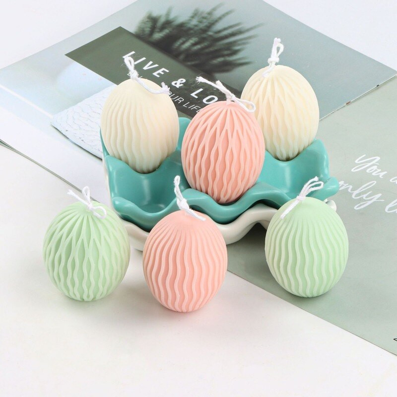 Ριγέ κερί αυγού Καλούπι σιλικόνης DIY Διαδικασία Αρωματοθεραπείας Κερί Γύψινο σαπούνι Ρητίνης Διακόσμηση Κέικ Μοντέλο Καλούπια Χειροτεχνίες από σιλικόνη