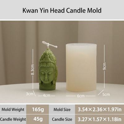 2022 νέο θέμα Aromatherapy Mold Resin Buddhist Soap Mould Κινεζικό κερί Πηλός σιλικόνης γύψος Buddha Kwan Yin
