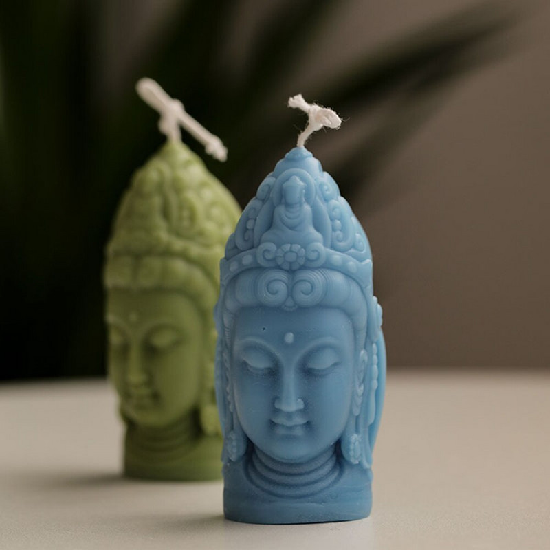 2022 νέο θέμα Aromatherapy Mold Resin Buddhist Soap Mould Κινεζικό κερί Πηλός σιλικόνης γύψος Buddha Kwan Yin