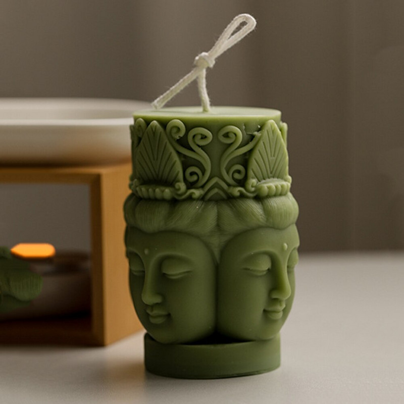 2022 νέο θέμα Aromatherapy Mold Resin Buddhist Soap Mould Κινεζικό κερί Πηλός σιλικόνης γύψος Buddha Kwan Yin