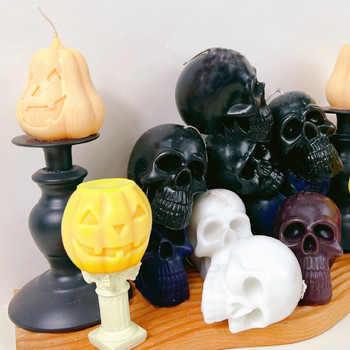 Skull Grimace Pumpkin Candle Mold DIY Ζώο Κερί Κατασκευής Σαπουνιού Ρητίνη Πηλός Μούχλα Πάγου Φιτίλι Δώρα Απόκριες Χειροτεχνία Διακόσμηση σπιτιού