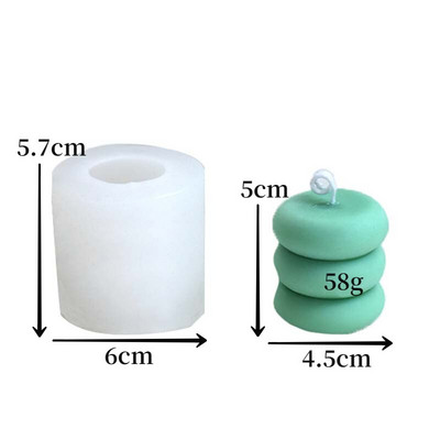 Γεωμετρικό Κυλινδρικό τόξο Κερί Καλούπι σιλικόνης 3D Αρωματοθεραπεία Κερί Γύψινο Σαπούνι Χειροτεχνίας Προμήθειες Χειροποίητα καλούπια