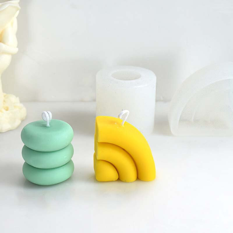 Γεωμετρικό Κυλινδρικό τόξο Κερί Καλούπι σιλικόνης 3D Αρωματοθεραπεία Κερί Γύψινο Σαπούνι Χειροτεχνίας Προμήθειες Χειροποίητα καλούπια